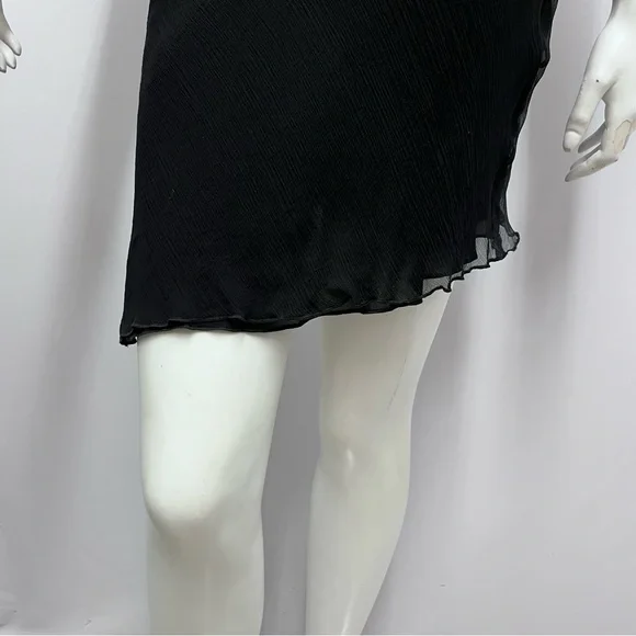 backless long black dress Black Off Shoulder Long Sleeve Scrunch Butt Open Back Midi Dress Small main image 1